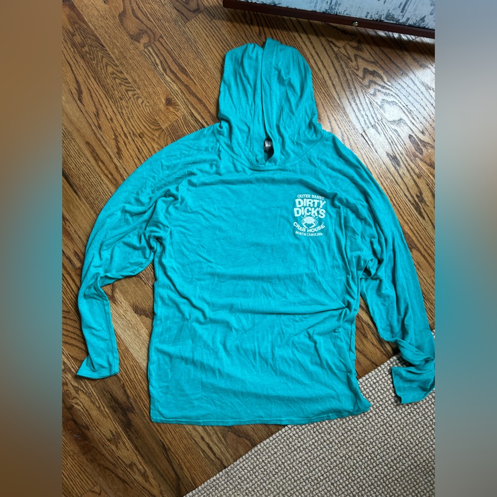 Teal Hoodie with Logo Print